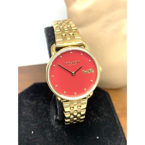 Coach Women\'s Watch 14504445 Elliot Quartz Red Dial Gold Stainless Steel 28mm main image 10